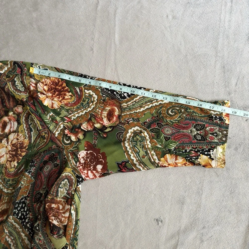 Susan Graver Plus 3X Paisley Floral Asymmetrical Liquid Knit Tunic Top Casual